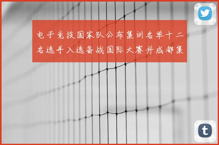 电子竞技国家队公布集训名单十二名选手入选备战国际大赛并成都集训