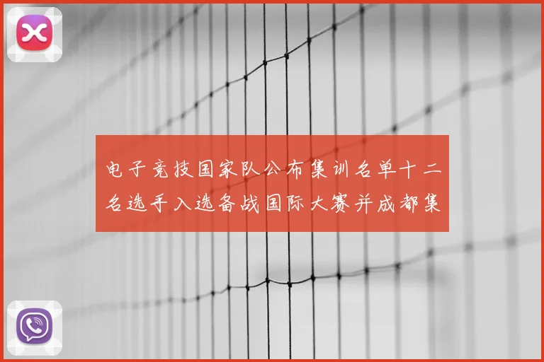 电子竞技国家队公布集训名单十二名选手入选备战国际大赛并成都集训