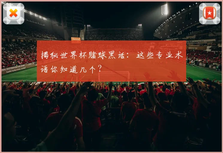 揭秘世界杯赌球黑话：这些专业术语你知道几个？