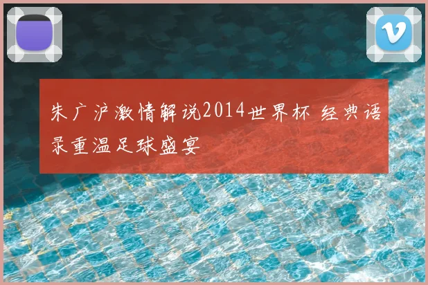 朱广沪激情解说2014世界杯 经典语录重温足球盛宴